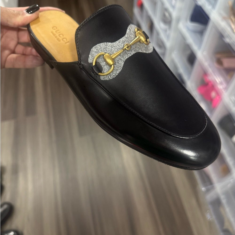 NEW Gucci Black Leather Women Loafers